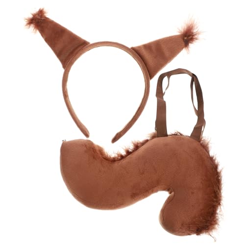 CONGARTENO Eichhörnchen Kostümset für Haarreif mit Eichhörnchenohren und Tierkostüm für Karneval Cosplay und Partys Teiliges Set von CONGARTENO