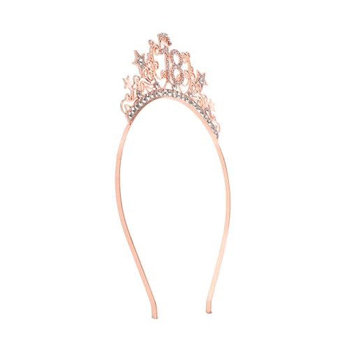 CONGARTENO Elegantes Jahre Geburtstag Stirnband Krone für Mädchen Leichte Legierung Prinzessin Tiara Haarschmuck Sicherer Sitz Symbolisch für Erwachsenwerden für Geburtstagsfeier und von CONGARTENO