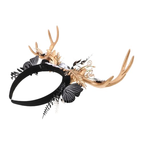 CONGARTENO Extravaganter Blumen Schmetterlings-hirschgeweih Haarreif für Damen Festlicher Rentierkopf Schmuck für Weihnachten Halloween und Karneval Auffälliges Vielseitiges Party-accessoire CONGARTENO Extravaganter Blumen Schmetterlings-hirschgeweih Haarreif für Damen Festlicher Rentierkopf Schmuck für Weihnachten Halloween und Karneval Auffälliges Vielseitiges Party-accessoire von CONGARTENO