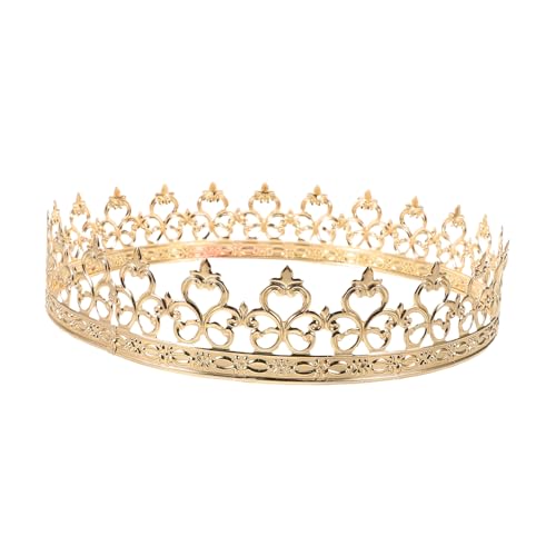 CONGARTENO Goldene Herren Krone aus Metall Leichte Mittelalterliche Prinz Tiara mit Filigranem Hohlmuster Komfortable Langlebig und Elegant für Halloween Party Cosplay Haarschmuck CONGARTENO Goldene Herren Krone aus Metall Leichte Mittelalterliche Prinz Tiara mit Filigranem Hohlmuster Komfortable Langlebig und Elegant für Halloween Party Cosplay Haarschmuck von CONGARTENO