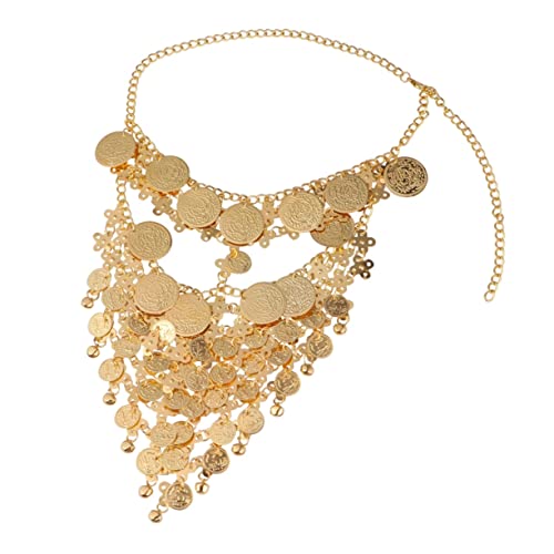 CONGARTENO Goldene Metall Ketten Maske für Partys Verstellbare Gesichtskette für Karneval Maskerade und Tanzaufführungen von CONGARTENO