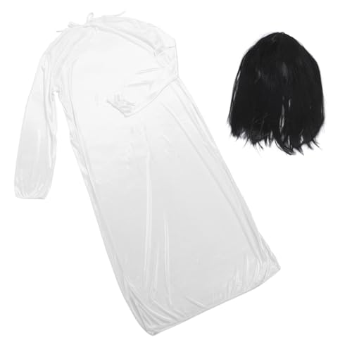 CONGARTENO Gruseliges Ghost Bride Kostüm Damen Weißes Halloween Horror Kleid mit Schwarzer Perücke für Fasching Karneval und Gruselige Party CONGARTENO Gruseliges Ghost Bride Kostüm Damen Weißes Halloween Horror Kleid mit Schwarzer Perücke für Fasching Karneval und Gruselige Party von CONGARTENO