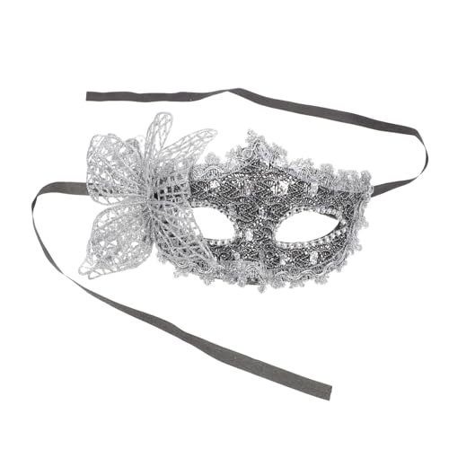 CONGARTENO Halbgesichts Masquerade Maske Damen Spitzen Design Verstellbar Komfortabel für Karneval Halloween Cosplay Party Venezianische Halbgesichts Maske in Schwarz Silber CONGARTENO Halbgesichts Masquerade Maske Damen Spitzen Design Verstellbar Komfortabel für Karneval Halloween Cosplay Party Venezianische Halbgesichts Maske in Schwarz Silber von CONGARTENO