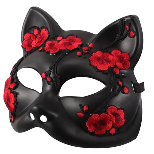CONGARTENO Halloween Katzenmaske aus Leichtem Kunststoff Halbes Gesicht Wiederverwendbar Komfortabel Fox Masquerade Wolf Cosplay für Party Karneval Geburtstagsfeier Japanisches Katzenmotiv CONGARTENO Halloween Katzenmaske aus Leichtem Kunststoff Halbes Gesicht Wiederverwendbar Komfortabel Fox Masquerade Wolf Cosplay für Party Karneval Geburtstagsfeier Japanisches Katzenmotiv von CONGARTENO