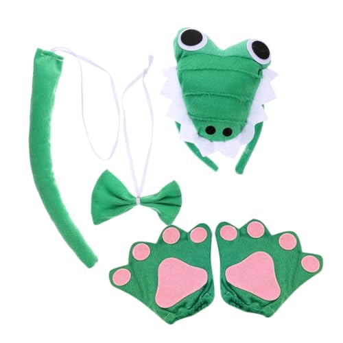 CONGARTENO Halloween Kostümset Krokodil mit Weichem Stirnband Fliege und Handschuhen Niedliche Tier Accessoires für Erwachsene Cosplay Karneval Party CONGARTENO Halloween Kostümset Krokodil mit Weichem Stirnband Fliege und Handschuhen Niedliche Tier Accessoires für Erwachsene Cosplay Karneval Party von CONGARTENO