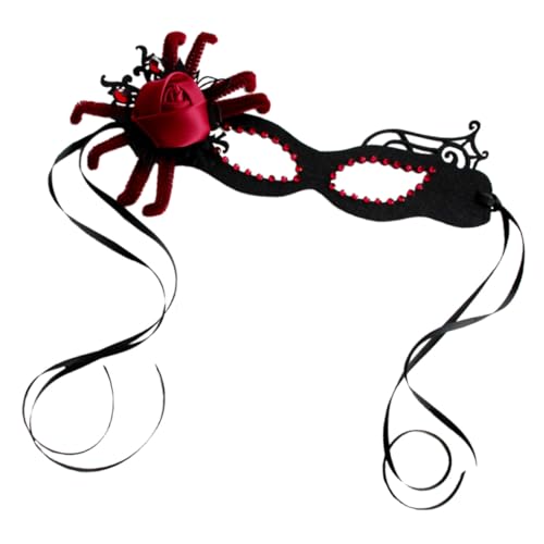CONGARTENO Halloween Spinnenblumen Maske Damen Vintage Venezianische Maske Cosplay Kostüm Zubehör für Tanzparty Halloween Deko Gesichtsmasken Karneval Maskenball von CONGARTENO
