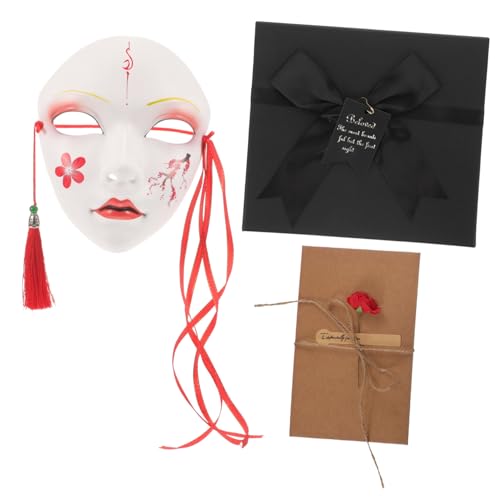 CONGARTENO Handbemalte Vollgesichtsmaske für Karneval und Halloween Dekoratives Bühnenrequisit mit Kirschblüten-design Passend zu Hanfu Kostümen Einzigartig und Auffällig für Fasching und CONGARTENO Handbemalte Vollgesichtsmaske für Karneval und Halloween Dekoratives Bühnenrequisit mit Kirschblüten-design Passend zu Hanfu Kostümen Einzigartig und Auffällig für Fasching und von CONGARTENO