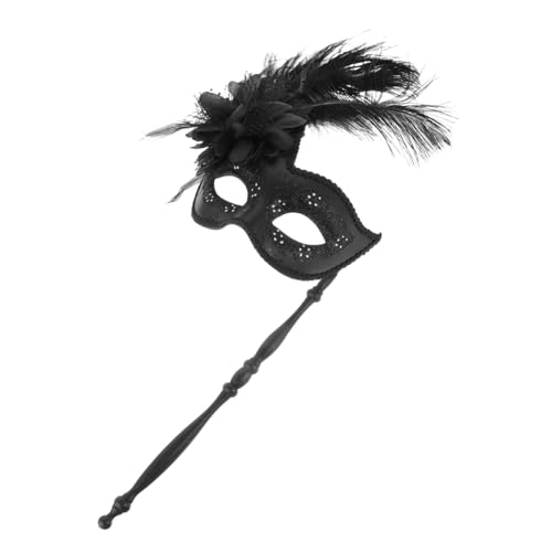 CONGARTENO Handgehaltene Venezianische Maske mit Federstab Leichte Maskerade für Karneval Fasching Party Dekoration und Cosplay Damen Stagemaske für Festliche Anlässe CONGARTENO Handgehaltene Venezianische Maske mit Federstab Leichte Maskerade für Karneval Fasching Party Dekoration und Cosplay Damen Stagemaske für Festliche Anlässe von CONGARTENO