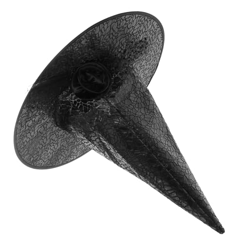 CONGARTENO Hexenhut für Halloween mit Schleier Modischer Kopfschmuck für Erwachsene für Kostümpartys Cosplay Elegantes Design Spitze Komfortable von CONGARTENO