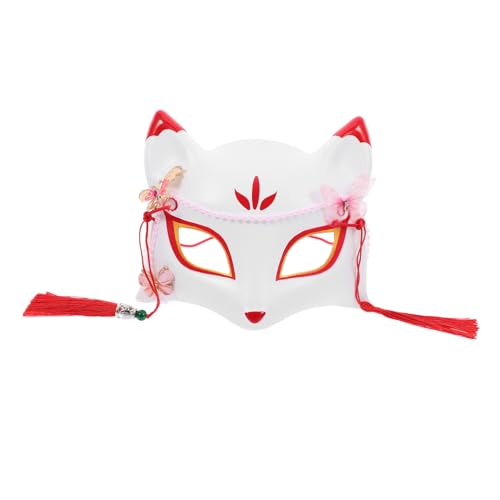CONGARTENO Japanische Fuchsmaske Halbgesichtsmaske aus Sicherem Material Kreatives Design für Halloween Fasching Kostümparty und Bar Modisches und Bequemes Accessoire für Erwachsene CONGARTENO Japanische Fuchsmaske Halbgesichtsmaske aus Sicherem Material Kreatives Design für Halloween Fasching Kostümparty und Bar Modisches und Bequemes Accessoire für Erwachsene von CONGARTENO