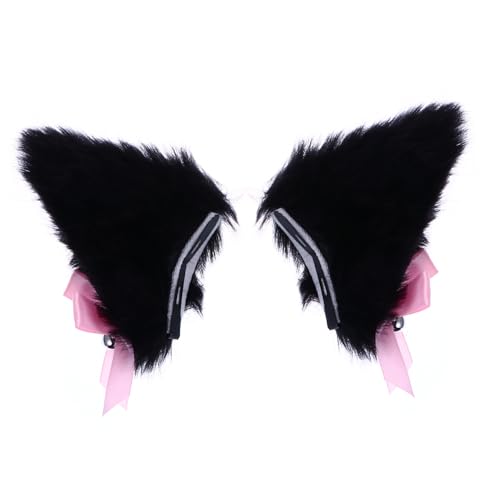CONGARTENO Katzenohren Haarclip mit Langem Weichem Fell Niedliches Cosplay Party Zubehör für Mädchen und Frauen Schwarzer Katzenohren Haarpin für Halloween Weihnachten und Kostümfest CONGARTENO Katzenohren Haarclip mit Langem Weichem Fell Niedliches Cosplay Party Zubehör für Mädchen und Frauen Schwarzer Katzenohren Haarpin für Halloween Weihnachten und Kostümfest von CONGARTENO