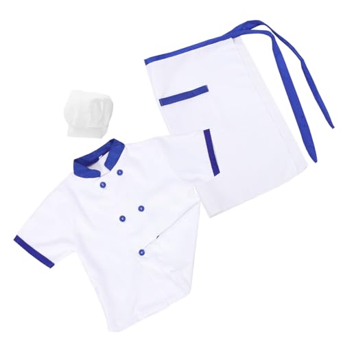 CONGARTENO Kochkostüm mit Kochmütze und Schürze Atmungsaktive Hautfreundliche Verkleidung für Rollenspiele und Partys Praktische Kinderbekleidung für Kleine von CONGARTENO