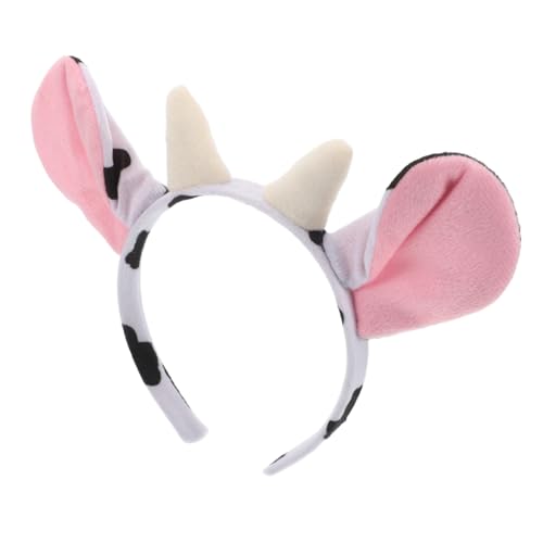 CONGARTENO Kuhohren Stirnband Realistische Tierische Ohren Süßes Kuhhorn -stirnband Make -up Wäsche Gesicht Kuhkostüm Für Frauen Mädchen Tierparty Cosplay Halloween von CONGARTENO