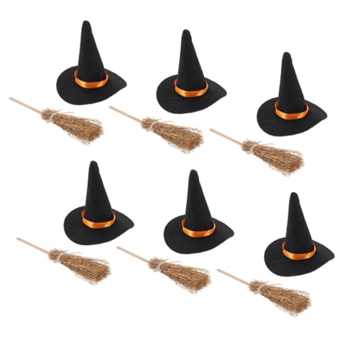 CONGARTENO Mini Halloween Hexenhut und Besen Set Teiliges DIY Partydeko Set für Tisch Regal und Kleine Räume Wiederverwendbare Leichte und Robuste Halloween Hexenaccessoires CONGARTENO Mini Halloween Hexenhut und Besen Set Teiliges DIY Partydeko Set für Tisch Regal und Kleine Räume Wiederverwendbare Leichte und Robuste Halloween Hexenaccessoires von CONGARTENO