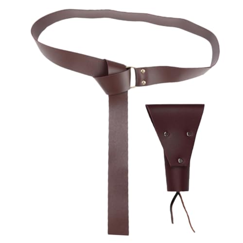 CONGARTENO Mittelalterlicher PU Schwertgürtel mit Verstellbarem Halter für Kostüme LARP Rollenspiele Robustes Praktisches Zubehör für Halloween und Themenpartys von CONGARTENO