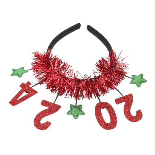 CONGARTENO Neujahrs-stirnband Rotes Party-haarband für Erwachsene Damen Herren Festlicher Kopfschmuck Robust und Vielseitig für Silvester und Feiertage von CONGARTENO