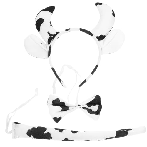 CONGARTENO Niedliches Kuh Kostüm Set mit Weichem Ohr Headband und Bequeme Tier Stirnband Cosplay Accessoires für Karneval Halloween Mottoparty und Rollenspiele CONGARTENO Niedliches Kuh Kostüm Set mit Weichem Ohr Headband und Bequeme Tier Stirnband Cosplay Accessoires für Karneval Halloween Mottoparty und Rollenspiele von CONGARTENO