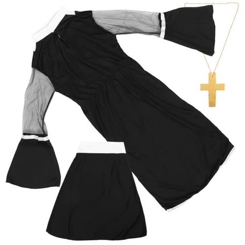 CONGARTENO Nonnenkostüm Damen für Halloween Cosplay Kleid mit Tollen Details für Kostümparty Karneval und Bühnenauftritte als für Frauen CONGARTENO Nonnenkostüm Damen für Halloween Cosplay Kleid mit Tollen Details für Kostümparty Karneval und Bühnenauftritte als für Frauen von CONGARTENO