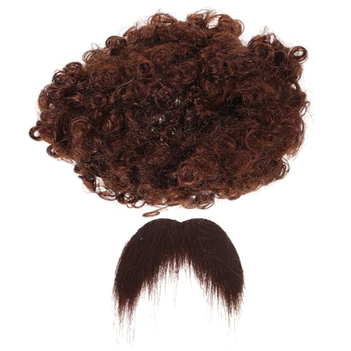 CONGARTENO Piratenkostüm Set Braune Afro Perücke und Fake Curl Party Verkleidung Halloween Cosplay Zubehör Wiederverwendbar und Realistisch CONGARTENO Piratenkostüm Set Braune Afro Perücke und Fake Curl Party Verkleidung Halloween Cosplay Zubehör Wiederverwendbar und Realistisch von CONGARTENO