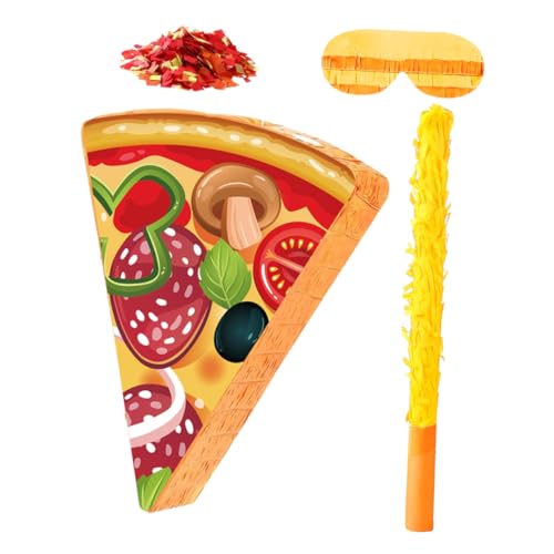 CONGARTENO Pizza Piñata Kindergeburtstag Dekoration mit Augenbinde und Buntem Papierkonfetti Vielseitiges Partyspiel und Mexikanische Cinco De Mayo Feier Deko CONGARTENO Pizza Piñata Kindergeburtstag Dekoration mit Augenbinde und Buntem Papierkonfetti Vielseitiges Partyspiel und Mexikanische Cinco De Mayo Feier Deko von CONGARTENO
