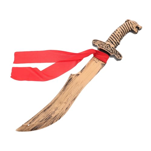 CONGARTENO Plastik Spielzeugschwert Piratenschwert Leichtes Ritter Kostüm Zubehör Halloween Cosplay Party Requisit Rollenspiel Zubehör mit Leopardenmuster und Goldkupferfarbener Lackierung von CONGARTENO