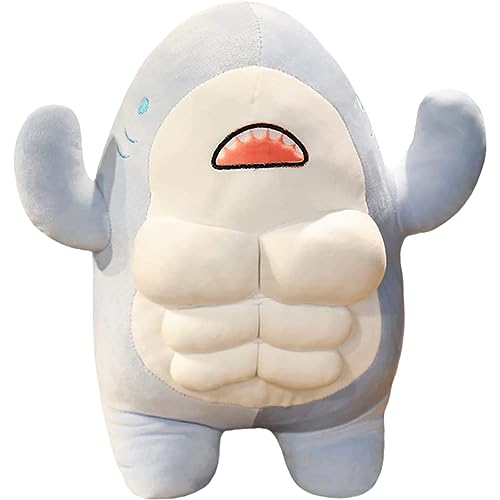 CONGARTENO Plüschhai Spielzeug 40cm Waschbar Muskulöser Stoffhai für Kinderzimmer Büro Kawaii Kuscheltier Dekorative Hai Puppe von CONGARTENO