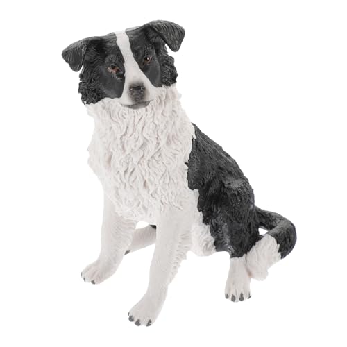 CONGARTENO Realistisches Border Collie Hundemodell Kleine Welpenfigur Resin Detaillierte Tierdekoration Für Pädagogisches Haustier Tischornament von CONGARTENO
