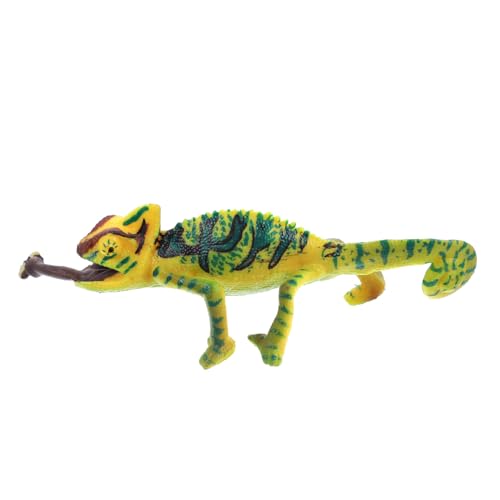 CONGARTENO Realistisches Chamäleon Modell aus PVC Handbemalt mit Naturgetreuen Details Leichte Miniatur eidechsen Figur als Kindgerechtes Lernspielzeug und Dekorative Tischdekoration von CONGARTENO