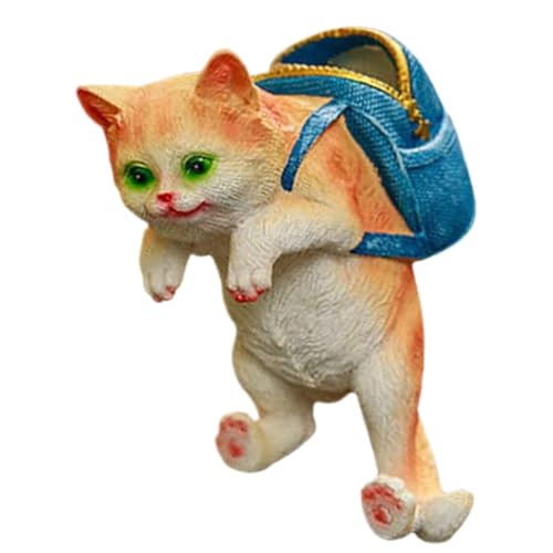 CONGARTENO Resin Katze Figurine Gartenfigur Außen Adorable Katzen Blumentopf Statue Kompakte Lebensnahe Deko Geschenkidee für Katzenliebhaber von CONGARTENO