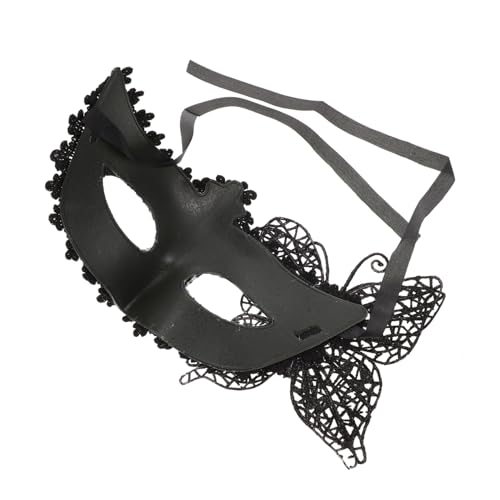 CONGARTENO Schwarze Spitzen Halbgesichtsmaske Damen Maskerade Ball Kostüm Party Damen Cosplay Maske für Fasching Halloween Karneval CONGARTENO Schwarze Spitzen Halbgesichtsmaske Damen Maskerade Ball Kostüm Party Damen Cosplay Maske für Fasching Halloween Karneval von CONGARTENO