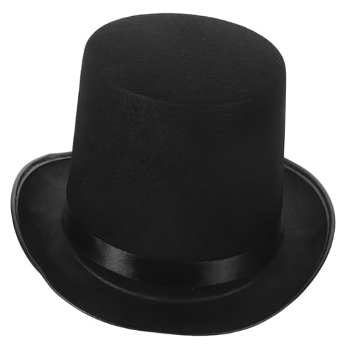 CONGARTENO Schwarzer Zauberer Hut Herren Hochwertiger Kostüm Hut für Halloween Party Verkleidung Dress Up Accessoire Retro Stil von CONGARTENO