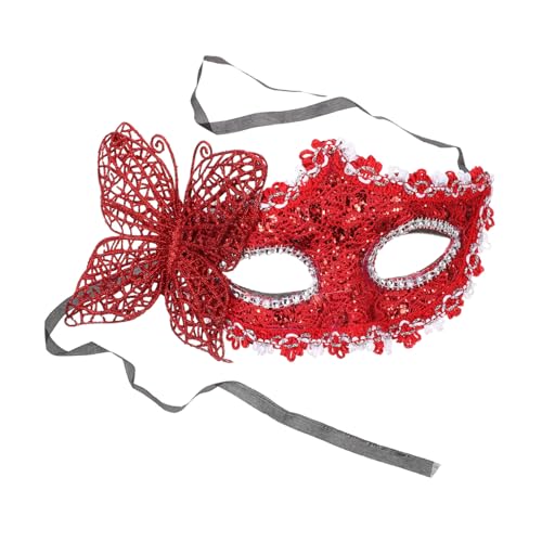 CONGARTENO Spitzen Halbgesichtsmaske Damen Rot Verstellbar für Karneval Halloween Maskenball Kostüm Party Venezianische Maske für Erwachsene mit Elastischem Band CONGARTENO Spitzen Halbgesichtsmaske Damen Rot Verstellbar für Karneval Halloween Maskenball Kostüm Party Venezianische Maske für Erwachsene mit Elastischem Band von CONGARTENO