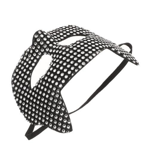 CONGARTENO Stylische Schwarze Katzen Maske mit Funkelnden Strasssteinen Halloween Cosplay Halbgesichtsmaske für Damen Leichte Party Requisite für Karneval Maskenball und Kostümfest CONGARTENO Stylische Schwarze Katzen Maske mit Funkelnden Strasssteinen Halloween Cosplay Halbgesichtsmaske für Damen Leichte Party Requisite für Karneval Maskenball und Kostümfest von CONGARTENO