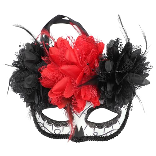 CONGARTENO Tag der Toten Maske mit Blumen Dekorative Halbe Gesicht für Damen Halloween Cosplay Fasching Party Kostüm Zubehör CONGARTENO Tag der Toten Maske mit Blumen Dekorative Halbe Gesicht für Damen Halloween Cosplay Fasching Party Kostüm Zubehör von CONGARTENO
