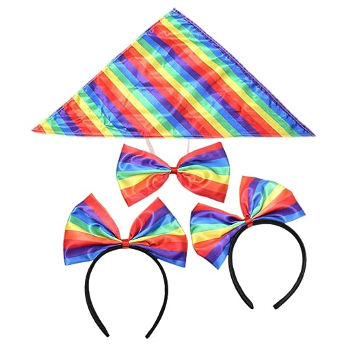 CONGARTENO Teiliges Regenbogen Party mit Stirnband Dreieckstuch und Schleife Leichtes Sicheres Festival Haar Accessoire für Pride Month Feierlichkeiten CONGARTENO Teiliges Regenbogen Party mit Stirnband Dreieckstuch und Schleife Leichtes Sicheres Festival Haar Accessoire für Pride Month Feierlichkeiten von CONGARTENO