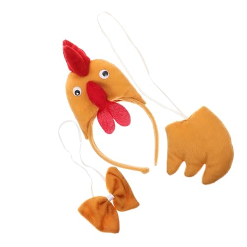 CONGARTENO Tierisches Huhn Kostüm Set für Stirnband und Fliege Lustiges Cosplay Zubehör für Halloween Karneval und Mottoparty Leichte und Bequeme Tierkostüm Accessoires CONGARTENO Tierisches Huhn Kostüm Set für Stirnband und Fliege Lustiges Cosplay Zubehör für Halloween Karneval und Mottoparty Leichte und Bequeme Tierkostüm Accessoires von CONGARTENO
