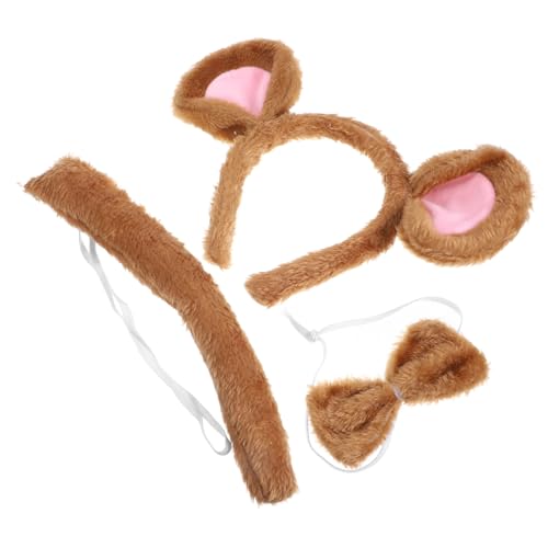 CONGARTENO Tierkostüm Set mit Dekorativem Haarreif Flauschige Mausohren und Süße Fliege Leichtes Animal Cosplay Zubehör für Karneval Halloween und Party CONGARTENO Tierkostüm Set mit Dekorativem Haarreif Flauschige Mausohren und Süße Fliege Leichtes Animal Cosplay Zubehör für Karneval Halloween und Party von CONGARTENO