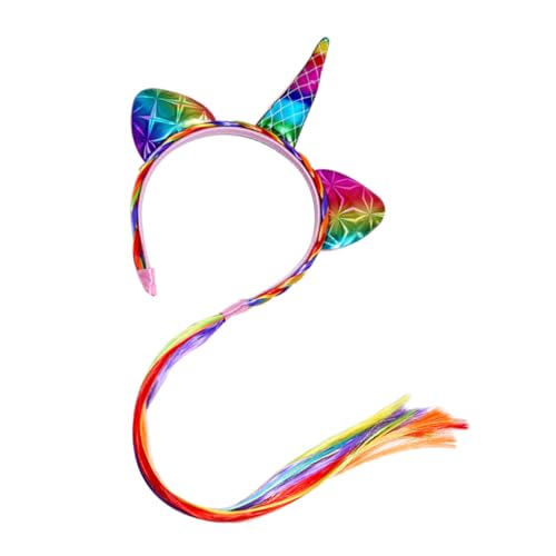CONGARTENO Unicorn Haarreif mit Bunten Haarverlängerungen Leichtes Kunstleder Kopfschmuck für Mädchen Party Accessoire nicht Verblassend Deformierungsfrei Lustiges Kostümzubehör CONGARTENO Unicorn Haarreif mit Bunten Haarverlängerungen Leichtes Kunstleder Kopfschmuck für Mädchen Party Accessoire nicht Verblassend Deformierungsfrei Lustiges Kostümzubehör von CONGARTENO