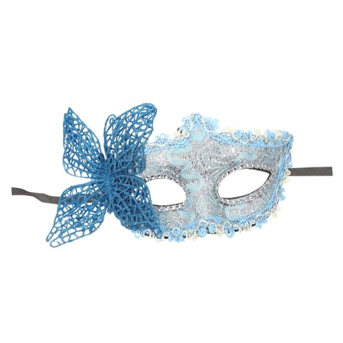 CONGARTENO Venetianische Halbe Schmetterlingsmaske Damen Blaue Kostüm Masquerade Ball Maske mit Verstellbarem Band Party und Cosplay Accessoire für Karneval und Maskenball CONGARTENO Venetianische Halbe Schmetterlingsmaske Damen Blaue Kostüm Masquerade Ball Maske mit Verstellbarem Band Party und Cosplay Accessoire für Karneval und Maskenball von CONGARTENO