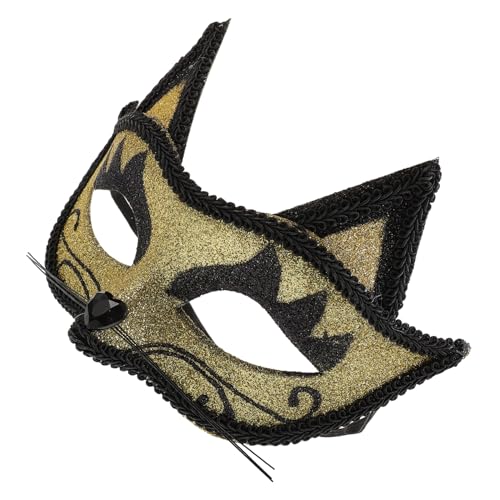 CONGARTENO Venezianische Katzenmaske Gold Halbgesicht für Halloween Karneval Masquerade Party Cosplay Atmungsaktiv und Komfortabel CONGARTENO Venezianische Katzenmaske Gold Halbgesicht für Halloween Karneval Masquerade Party Cosplay Atmungsaktiv und Komfortabel von CONGARTENO