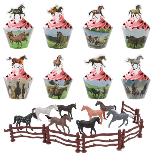 CONNECTION 46 Stück Tortendeko Pferd Tortendeko Pferde Geburtstagsdeko 16 Cupcake Topper Pferde 16 Kuchenumrandungen 8 Kunststoff Pferde 6 Zaun Tortenstecker für Geburtstagsfeier Dekoration Hochzeit CONNECTION 46 Stück Tortendeko Pferd Tortendeko Pferde Geburtstagsdeko 16 Cupcake Topper Pferde 16 Kuchenumrandungen 8 Kunststoff Pferde 6 Zaun Tortenstecker für Geburtstagsfeier Dekoration Hochzeit von CONNECTION