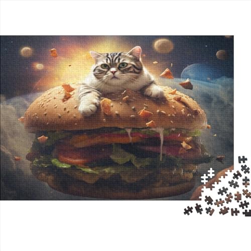 Burger-Katze Rätsel Für Erwachsene |Galaxis| Familienspaß-Puzzles 500pcs (52x38cm) Erwachsene von CONTIA