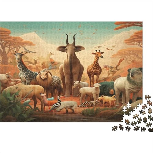 Puzzles 500pcs (52x38cm) Für Erwachsene Safari Animal World Puzzles Für Erwachsene Puzzle-Lernspiele Wildlife von CONTIA