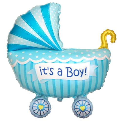 CONVER PARTY, Folienballon Baby, Baby Shower Deko Girl, Baby Shower Deko Boy, Baby Shower Geschenk, Baby Shower Decorations, 1 Stück (Kinderwagen Es ist ein Junge) von CONVER PARTY