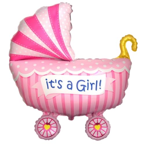 CONVER PARTY, Folienballon Baby, Baby Shower Deko Girl, Baby Shower Deko Boy, Baby Shower Geschenk, Baby Shower Decorations, 1 Stück (Kinderwagen Es ist ein Mädchen) von CONVER PARTY