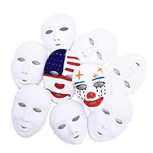 COOKY.D White Full Face Party Mask DIY Cosplay Blank Plain Masks, Packung mit 24 Stück von COOKY.D