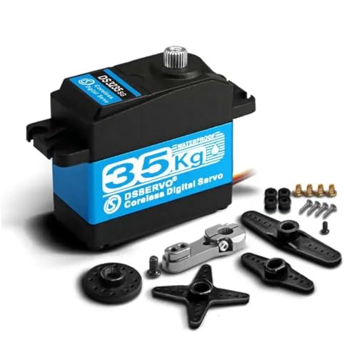 35KG High Torque Waterproof Stainless Steel Gear Coreless Digital Servo with 25T Servo Horn for 1/8 1/10 1/12 RC Car Boat Robot Plane, Control Angle 180° 35KG High Torque Waterproof Stainless Steel Gear Coreless Digital Servo with 25T Servo Horn for 1/8 1/10 1/12 RC Car Boat Robot Plane, Control Angle 180° von COOL RACING