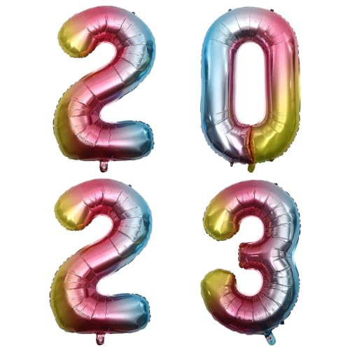 COOLHIYA 1 Satz 2023 Aluminiumfolienballon Luftballons wandverkleidung Zahlenballon Festival-Ballons weihnachtsdeko neujahr versorgung Neujahrsballon empfindlich schmücken Partybedarf Baby von COOLHIYA