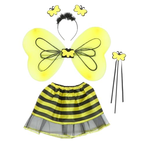 COOLHIYA 1 Satz Schmetterlingsflügel eingestellt Feenkostüm-Set zum Anziehen Performance-Kostüm Kinderkleidung feenrock Briefbienen Kleider Performance-Rock Schmetterlinge Flügelkinder von COOLHIYA