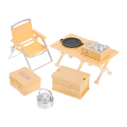 COOLHIYA 1 Set von Kinder Outdoor Camping Spielzeug Miniatur Klappstuhl Picknick Tisch Herd Spielset für Rollenspiele Picknick Kochgeschirr Indoor und Outdoor Gelb COOLHIYA 1 Set von Kinder Outdoor Camping Spielzeug Miniatur Klappstuhl Picknick Tisch Herd Spielset für Rollenspiele Picknick Kochgeschirr Indoor und Outdoor Gelb von COOLHIYA